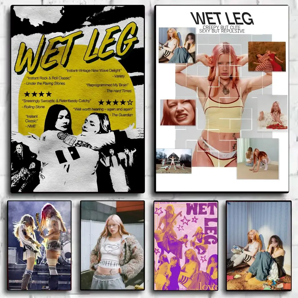 Band W-Wet Leg Album Cover Painting Calligraphy Canvas HD Poster Waterproof Fade Resistant Wall Art Print for Home Decor