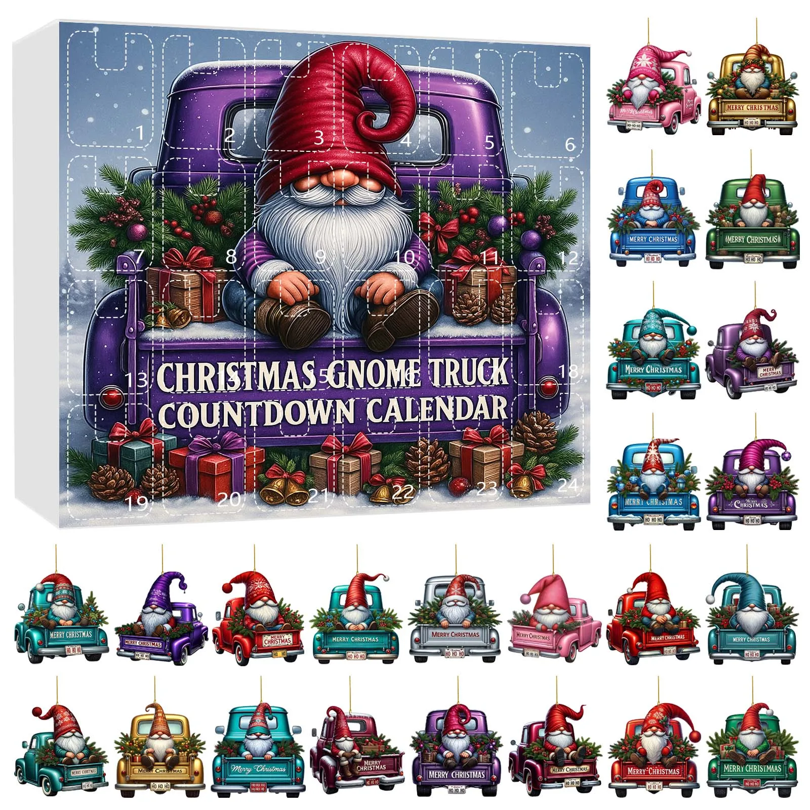 Countdown to Christmas Advent Calendar with Chocolate Christmas Tree Dog Pendant Advent Calendar Shower Clock with Timer Radio