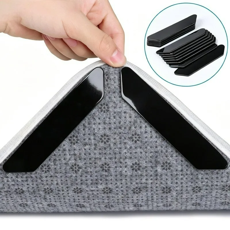 80/8Pcs Non-slip Carpet Stickers Reusable Washable Anti Curling Carpet Patches Fixed Sticker Floor Rug Mat Grip Stoppers Tapes