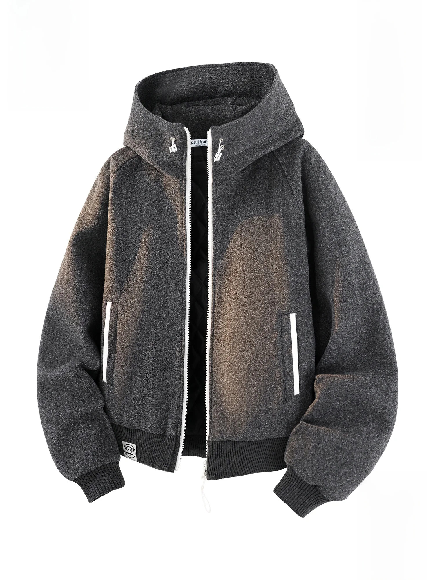 

Зимняя утепленная повседневная хлопковая куртка Paul Frank с капюшоном для мужчин, теплая, с воротником-стойкой, на молнии, с длинными рукавами, из полиэфирного волокна