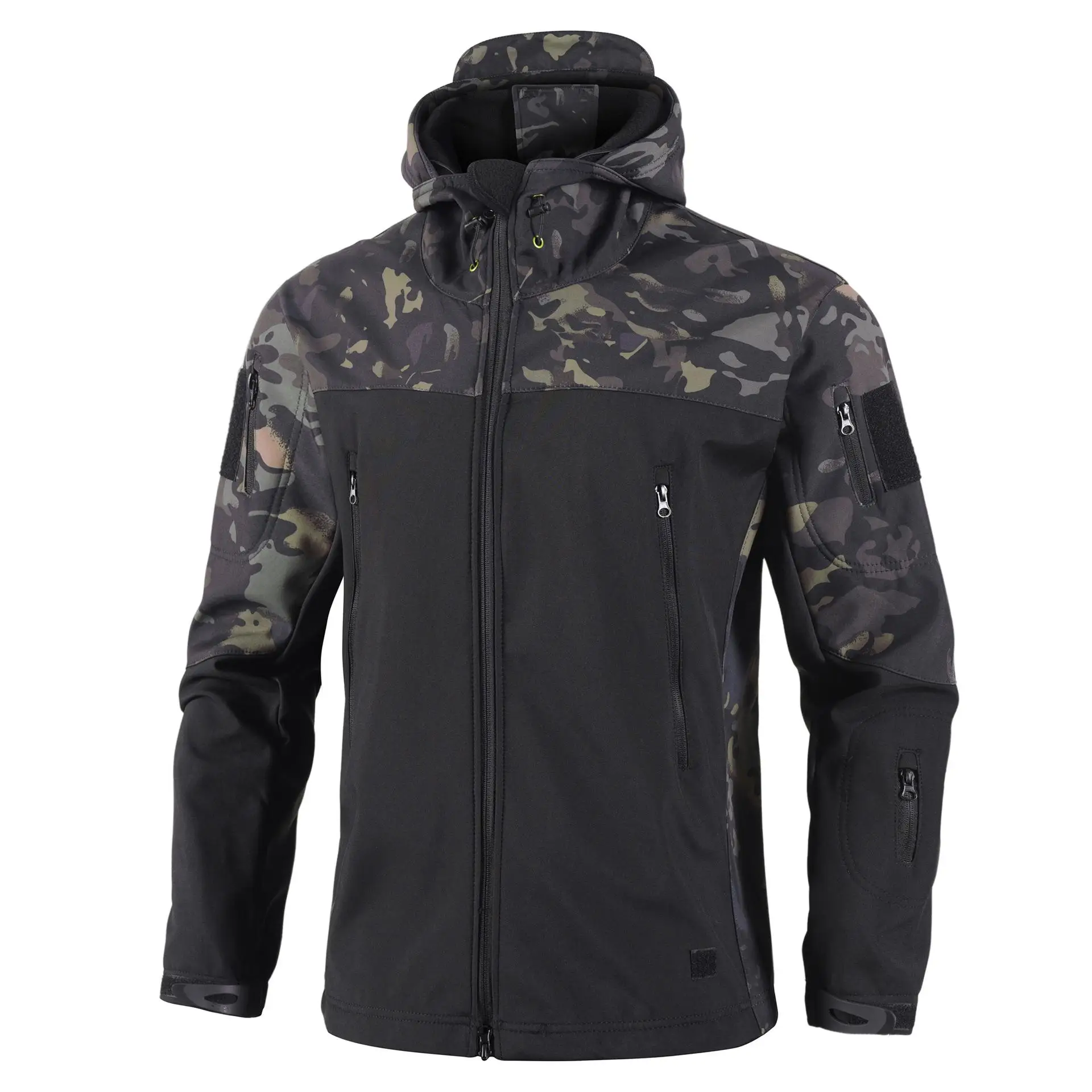 Winter Outdoor Men's Training Coat Tactical Camouflage Assault Plush Waterproof Adventure Skiing Jacket Travel Clothing Workwear