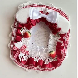 Sweet Strawberry Style Card Protector Kpop Photocard Holder with Keychain Ita Bag Ornament Decor 3 Inch Card Display
