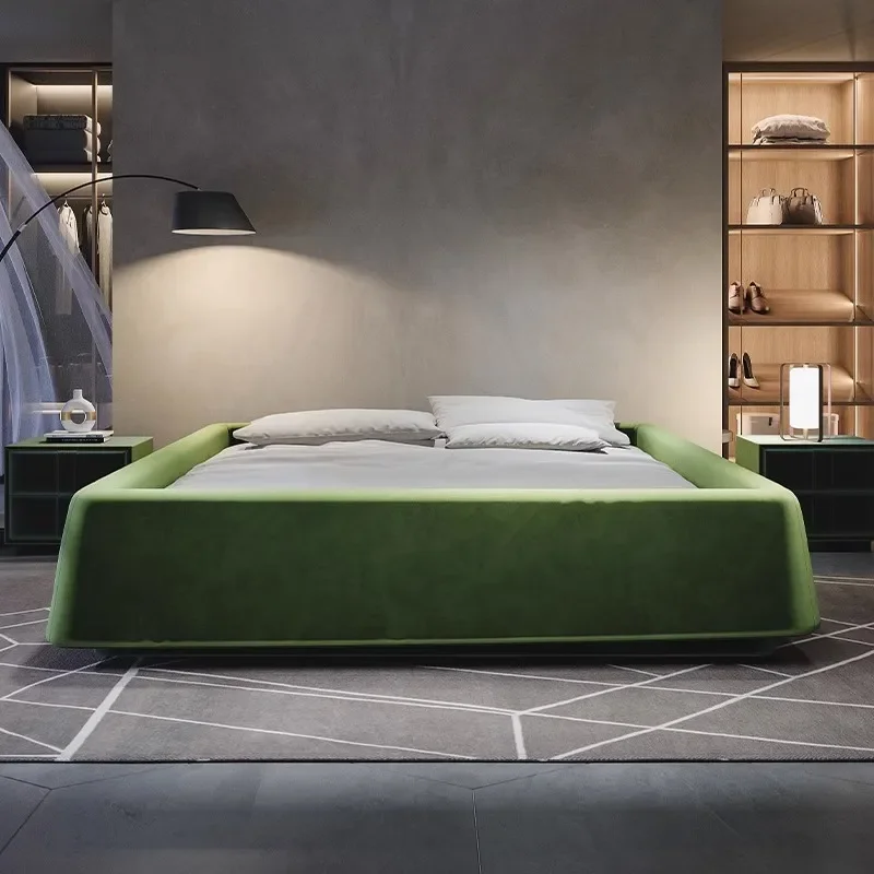 Italian Minimalist Bird Nest Bed Modern Creative Fabric Double Queen Size Master Bedroom Parent Child Furniture 2023 New