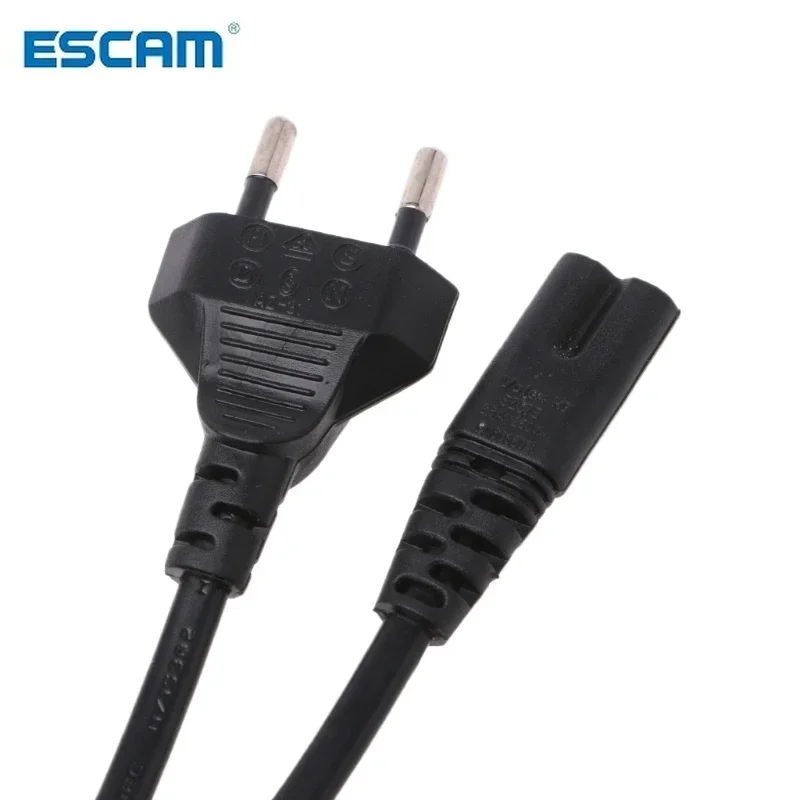 1pc 0.6M 2ft High Quality Wire Conductor Power Cord For Desktop Laptop Prong Pin AC EU Power Cable