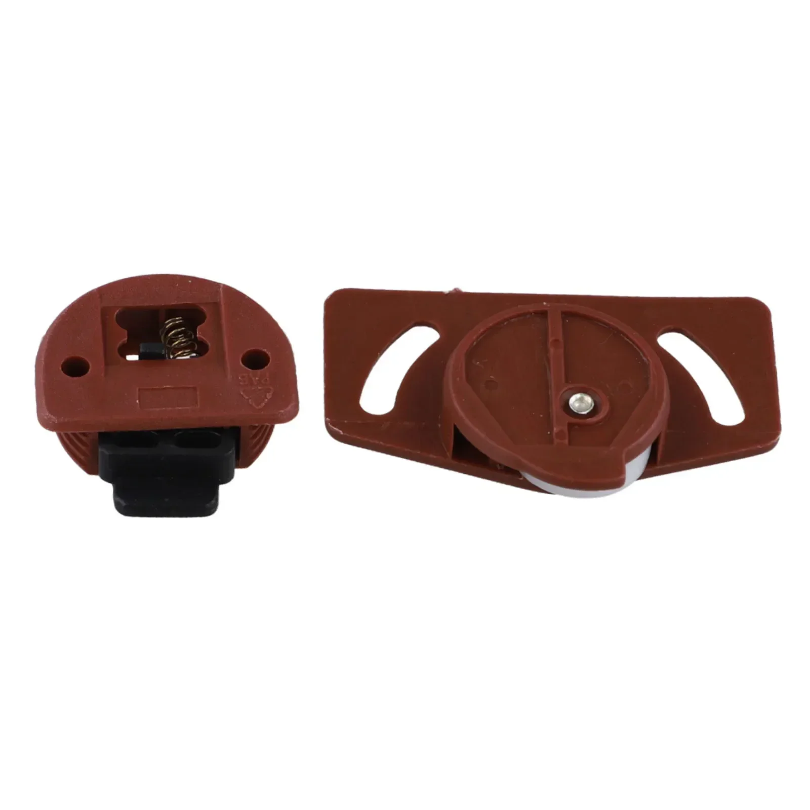 캐비닛 슬라이딩 문짝 기어 휠 및 슬라이딩 문짝 가이드 가구 옷장 롤러 다크 브라운 (흰색 휠) PA 플라스틱 나일론, 4/8 쌍