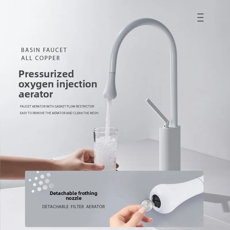 White hot and cold digital display pulling faucet kitchen vegetable basin water drop rotating bathroom hand washing
