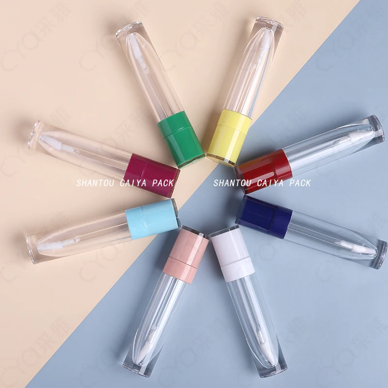 Round Transparent Bottle Empty Lipstick Tube DIY Lip Glaze Lip Gloss Container 8ml Lip Balm Tube in White Blue Red