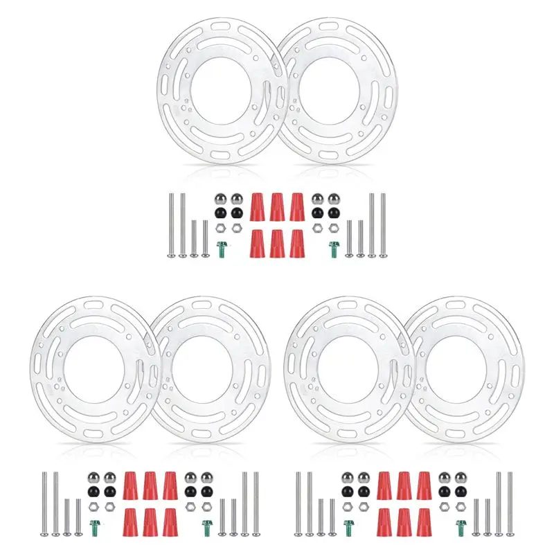 A53Q-6 Pack Light Fixture Mounting Brackets, Ceiling Light Mounting Plate, Wall Light Mount Blocks With Screw And Nuts