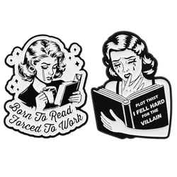 Book Lover Enamel Pins Reading Brooches Badge Lapel Pin For Backpack Clothes Accessories Fashion Jewelry Bookworm Gifts