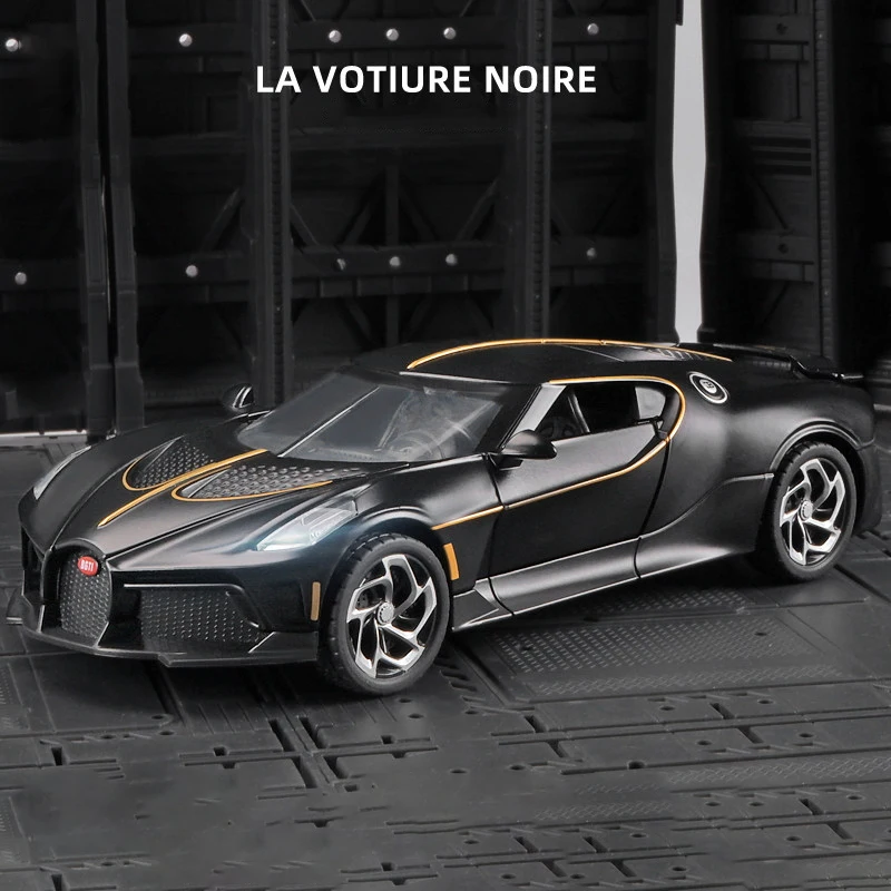 1:24 Bugatti La Voiture Noire Black Dragon Supercar Toy Alloy Car Diecasts & Toy Vehicles Car Model Car Toys For Children