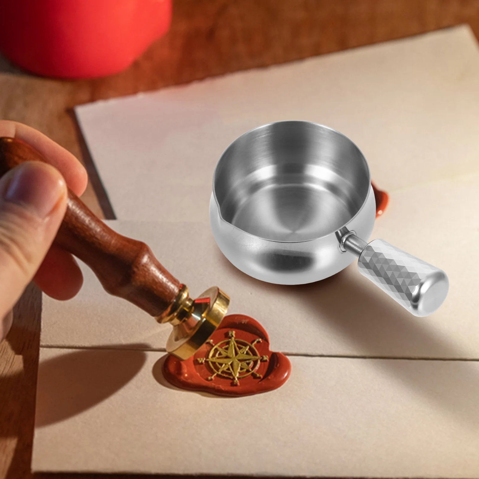 

Stainless Steel Wax Seal Scoop 60ml Fine Craftsmanship for Quick Even Melting and Perfect Stamps Wax Seal Spoon