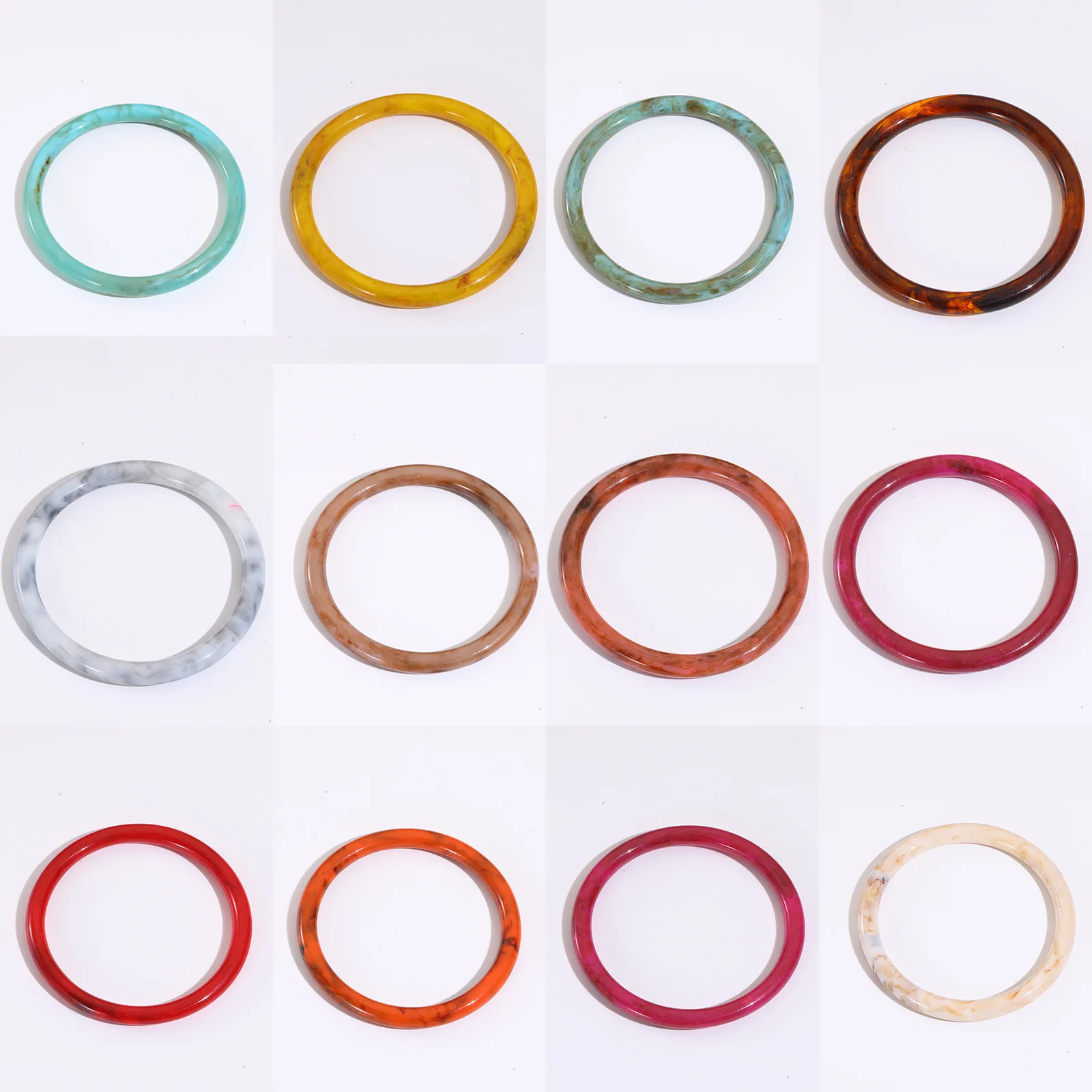 DIY accessories Retro smudge imitation stone pattern resin bracelet, niche design female new Chinese temperament bracelet cross-