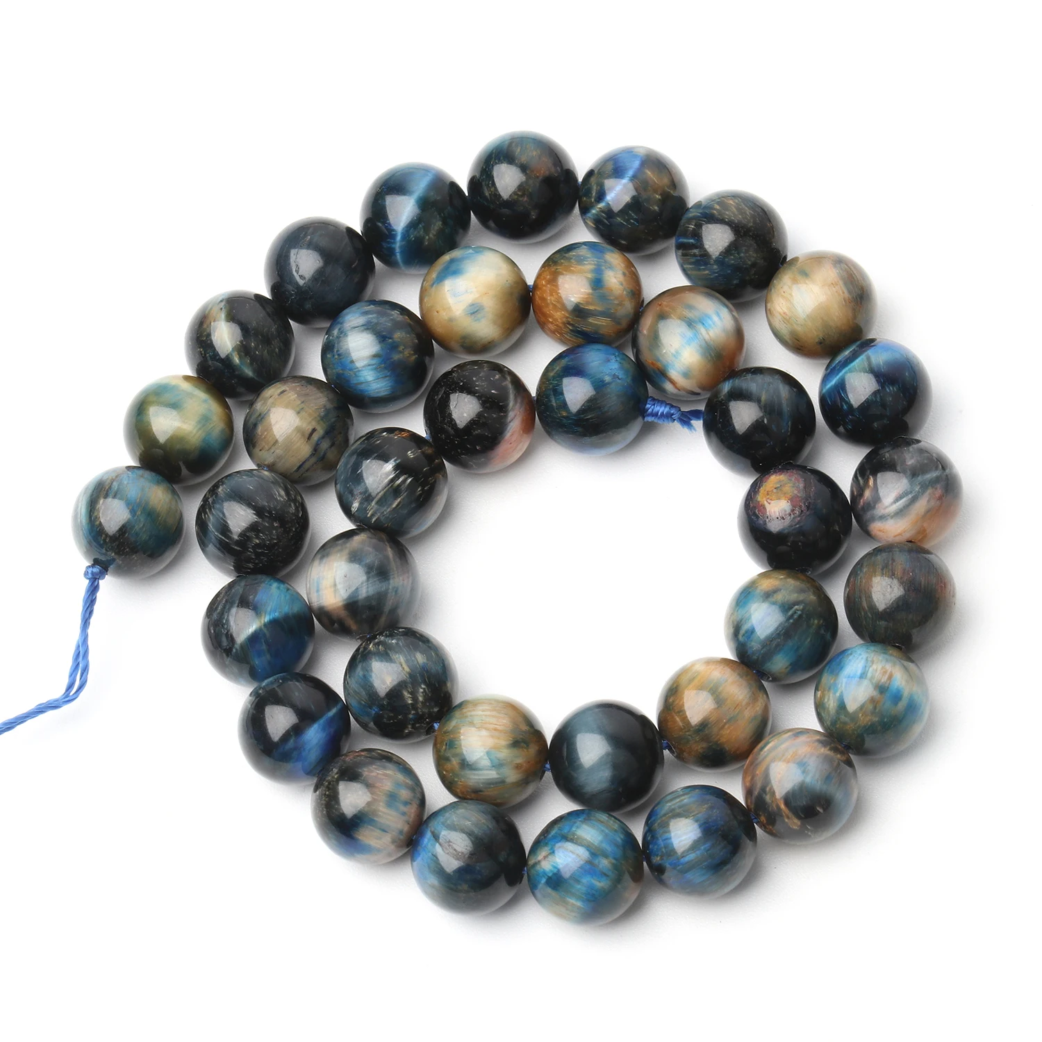 6 8 10mm AAA Natural Yellow Blue Dream Tiger Eye Stone Beads Loose Spacer Round Beads For Jewelry Making DIY Chrams 15\'\'