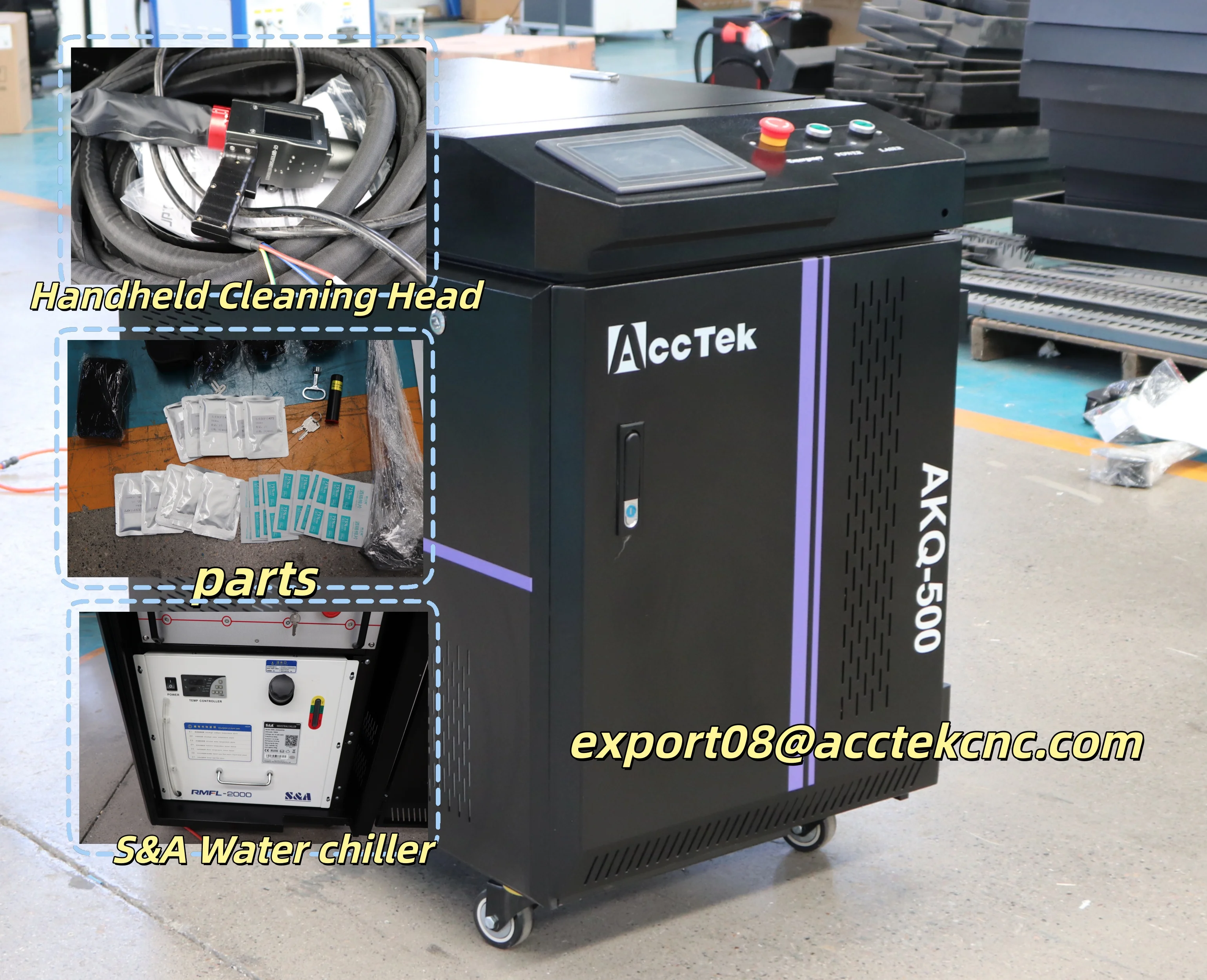 Powerful Pulsed Fiber Laser Cleaning Machine 500W Power Laser Cleaning Hand Tool Continue Laser for Laser Rust Cleaning Home