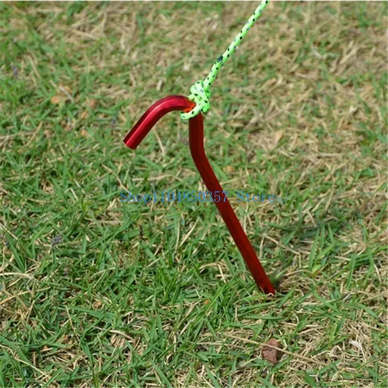 

652F 18cm Aluminum Alloy Tent Stakes Heavy-duty Tarp Pegs Camping Stakes Tent Ground Pegs for Outdoor Camp Canopy Tarp