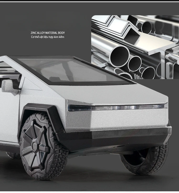 1:32 Tesla Cybertruck 픽업 SUV 합금 자동차 모델 다이캐스트 금속 장난감 오프로드 차량 풀백 사운드 라이트 장난감 컬렉션 선물
