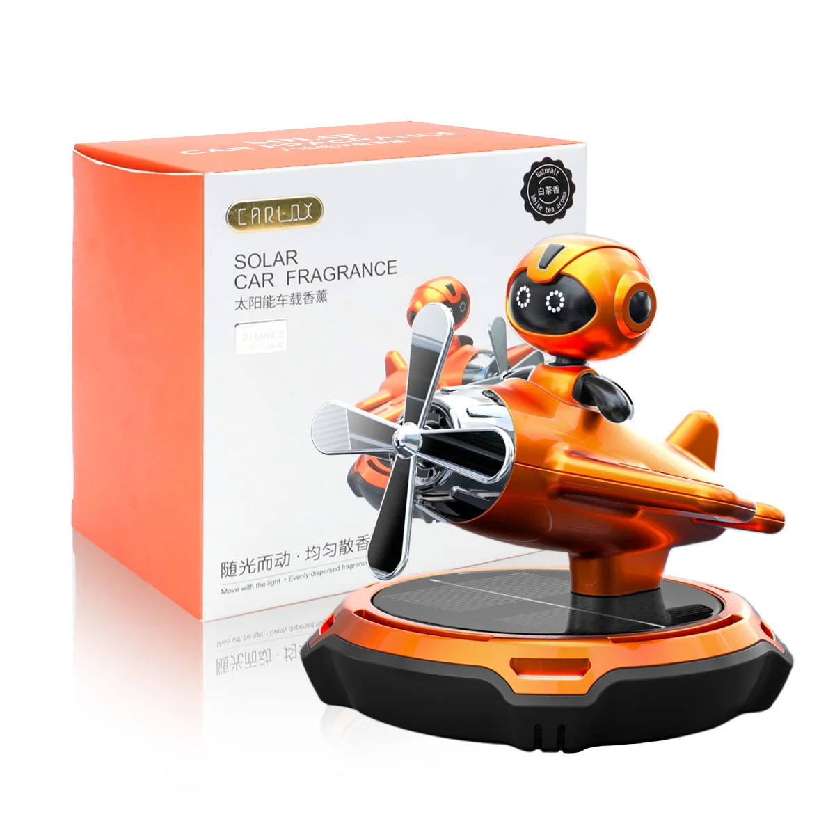 

Solar Power Rotating Propeller Airplane Car Air Freshener Cute Bear Dog Pilot Instrument Decoration Solid Aromatherapy Diffuser