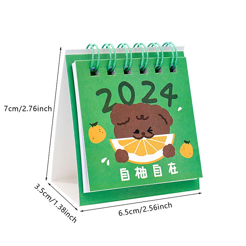 2024 Mini Cartoon Desk Calendar Desktop Decor Creative Calendar Daily Scheduler Planner Yearly Agenda Organizer Office Gift