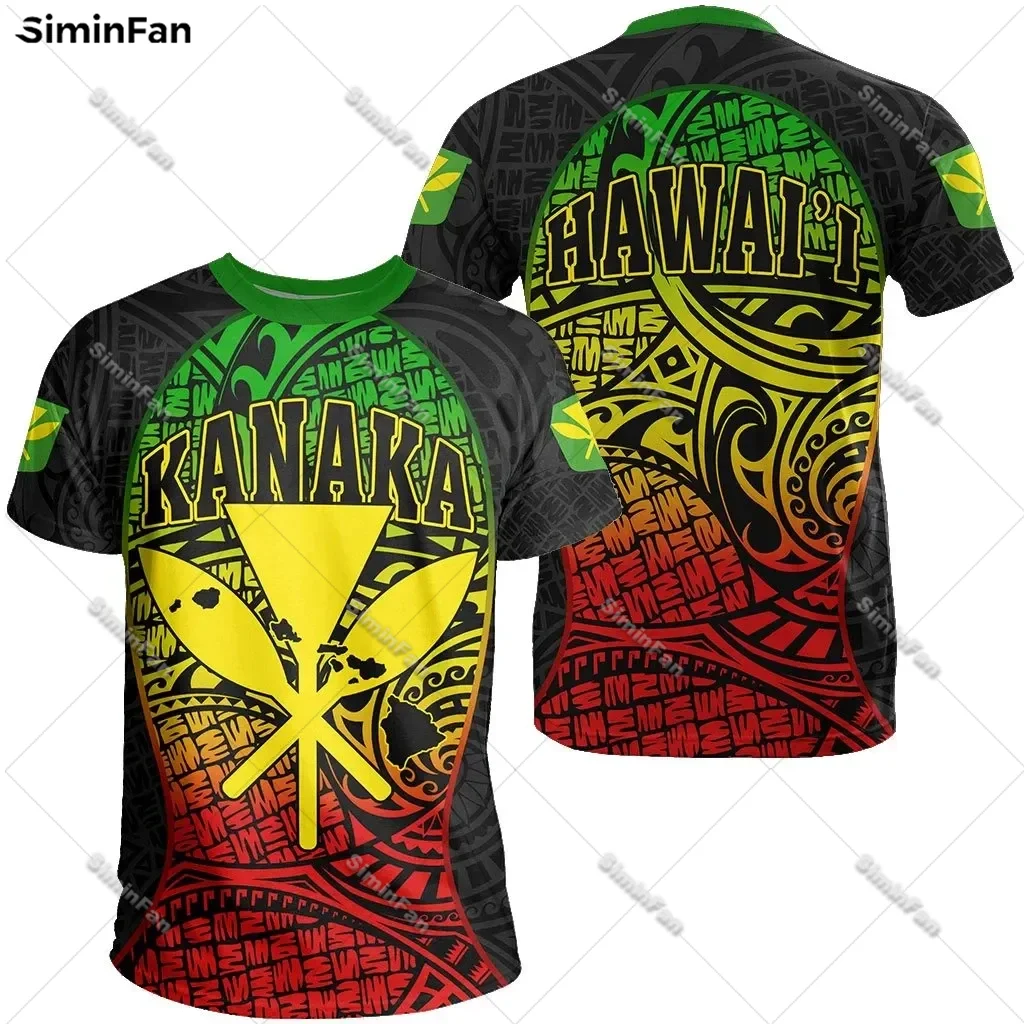 Hawaii Kanaka Map Polynesian Colorful Men Tshirt 3D Printed Male Summer Round Neck Tee Female Short Sleeve Top Unisex T-shirts-1