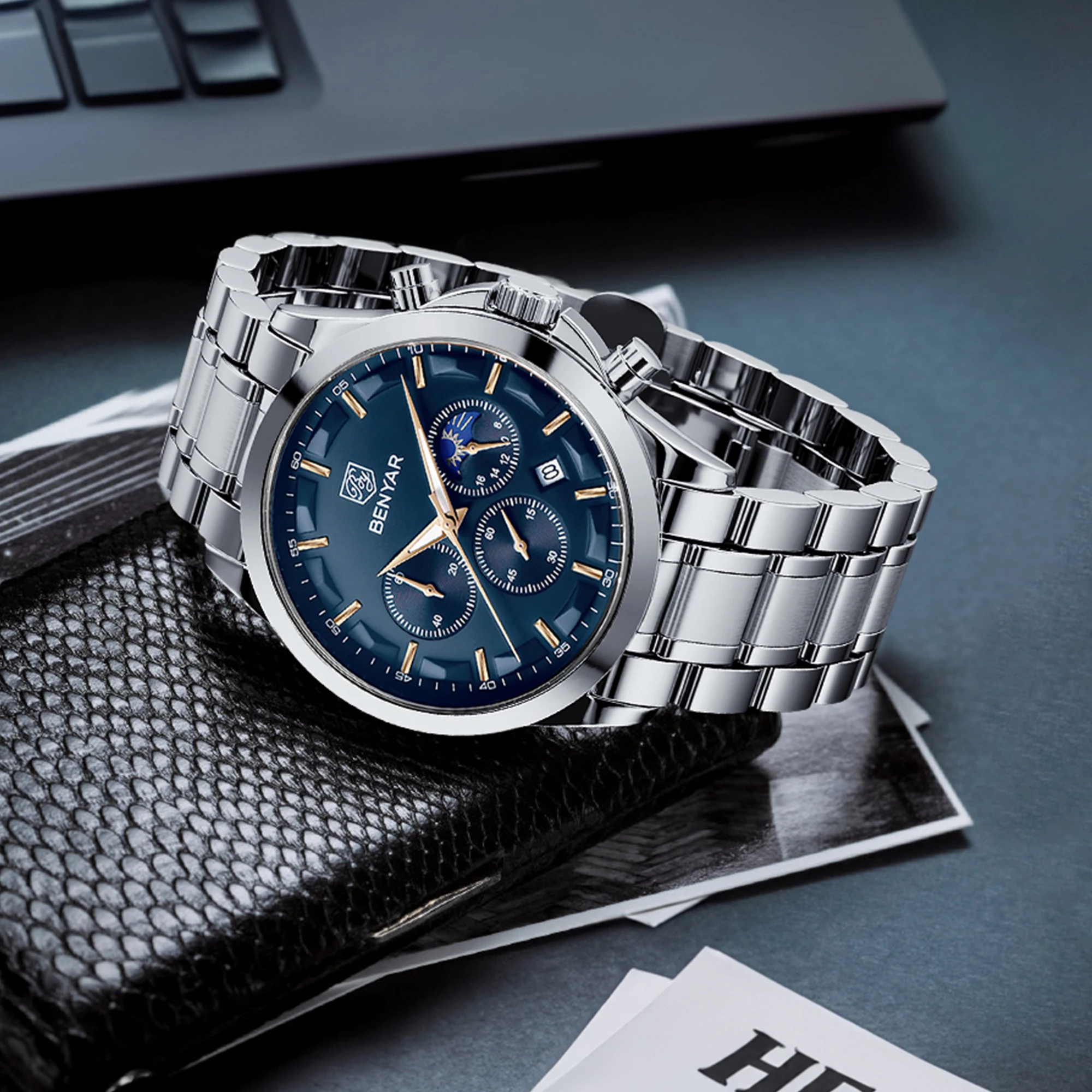 BENYAR Reloj cronógrafo para h - Smartwatch Watches Gift For Men reseña y precio