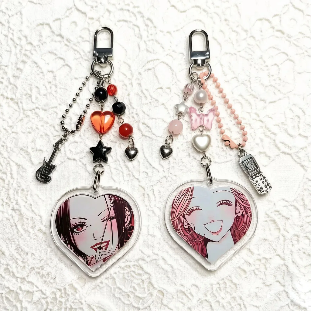 Handmade Nana Hachi matching keychain cute phone charms y2k