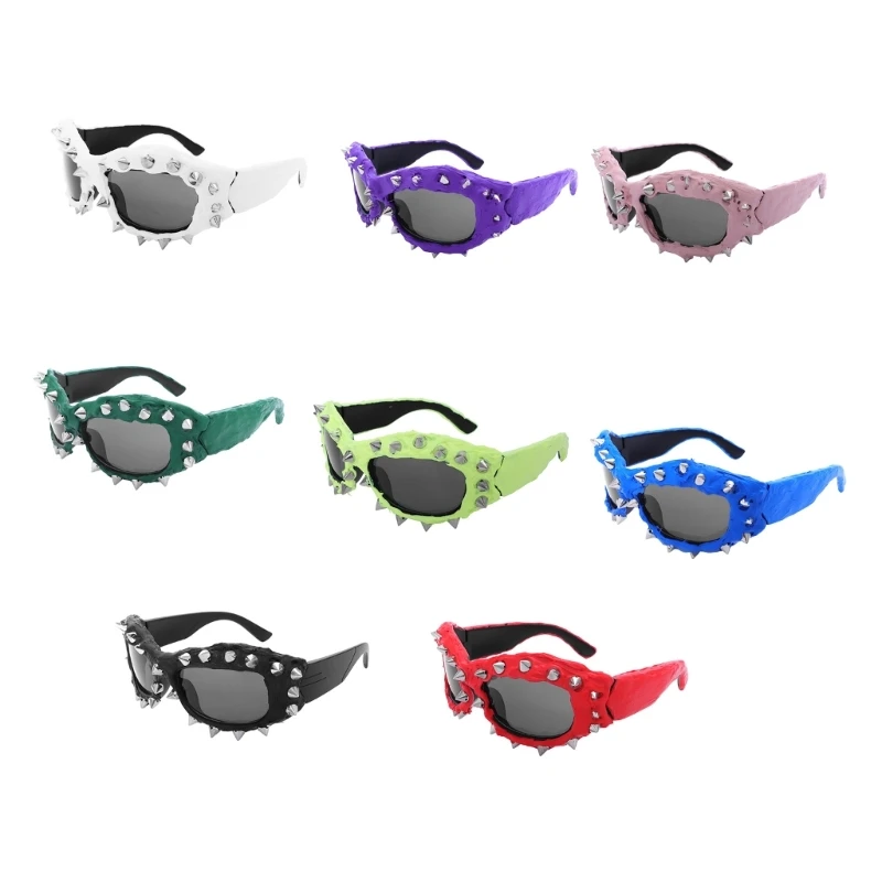 

Stylish Spiked Sunglasses for Girls Boys Photo Props Travel Hip Hop Sunglasses Rivets Hip Hop Glasses Girls Boys Shades
