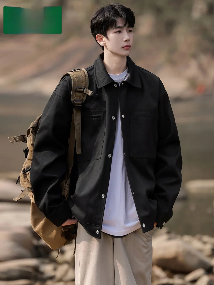 

Мужская повседневная рабочая одежда Mulinan с воротником Jaet, весенне-осенняя новая американская ретро хлопковая 00% ветрозащитная верхняя одежда Long Sve