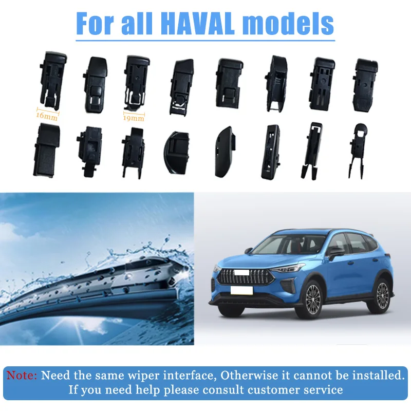 

For HAVAL 1PCS Universal Car Windshield Wiper Blades Soft Rubber Automotive Replacement Wiper Easy to Install