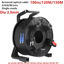 TPU Armored Outdoor Optical Cable,Jumper,Single-mode, 2 Cores, with PCD235 Reel and Protective Cover,100m,120m,150m