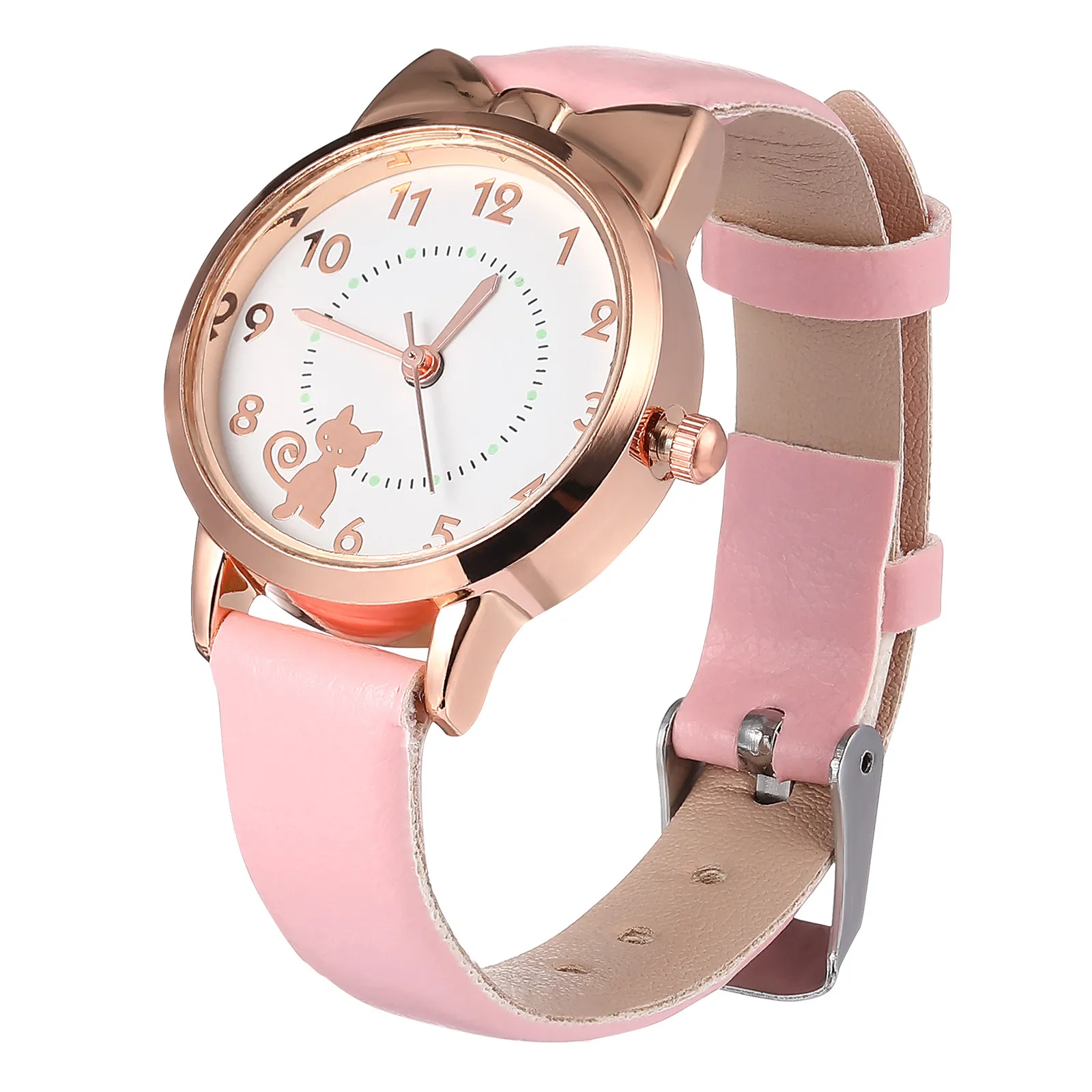 Childs Wrist Watch Kids Quartz Watch With Leather Strap Children's Watches Digital Cartoon Kids Modern Child's For Girls Dainty