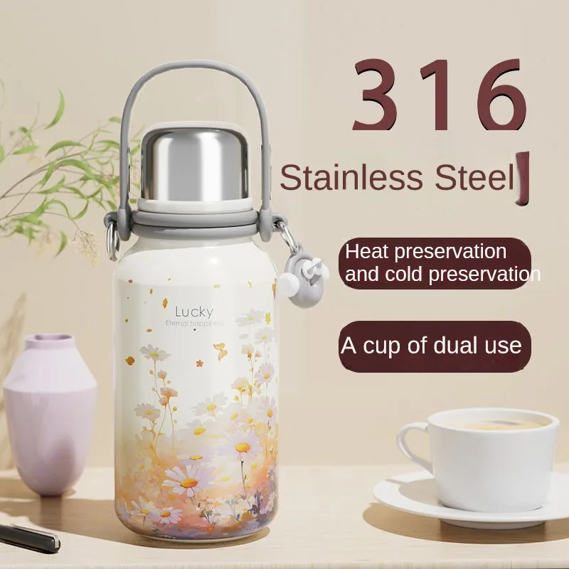 1.5L vacuum sealed large capacity leak proof 24-hour insulated kettle with handle 316 stainless steel outdoor insulated kettle