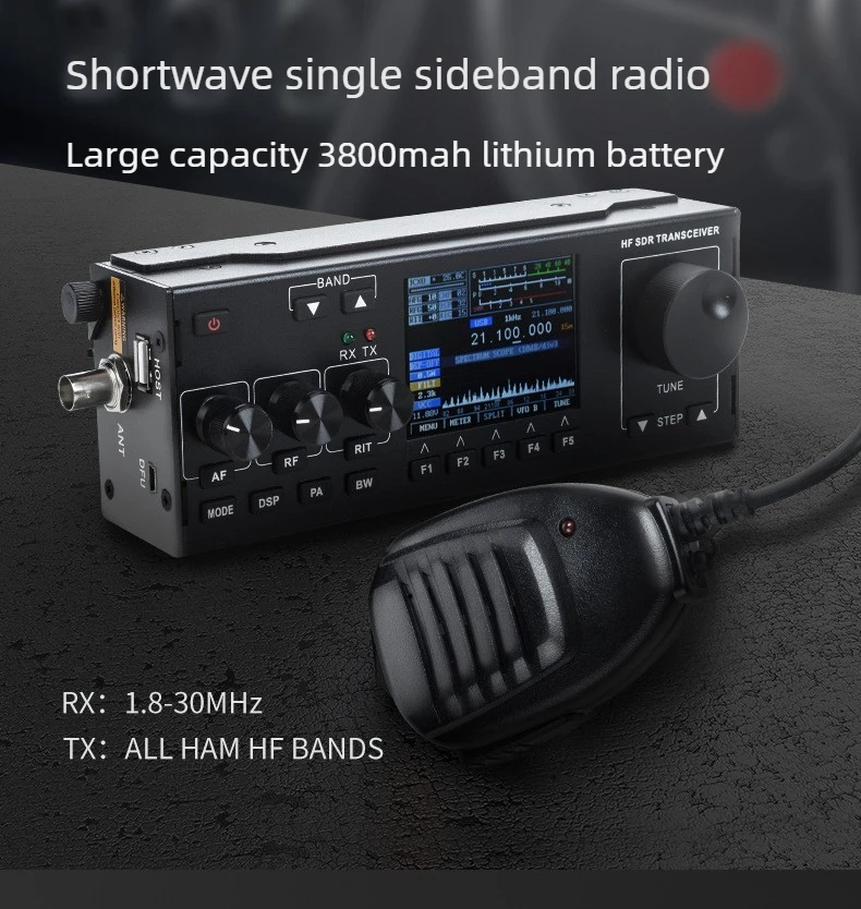 10-15W RS-918 SSB HF SDR HAM Transceiver Transmit Power TX 0.5-30MHz V0.6 DF8OE'S Bootloader Version 4.0.0 Compatible With MCHF