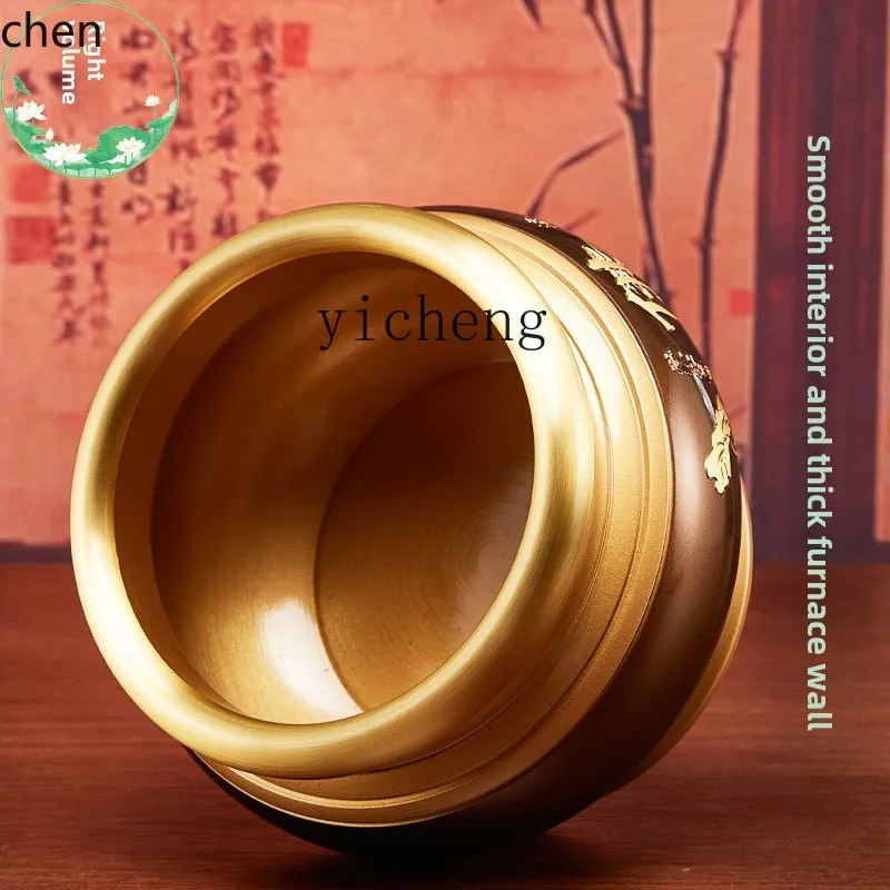HXL pure copper incense burner household indoor incense burner for God of Wealth small incense burner
