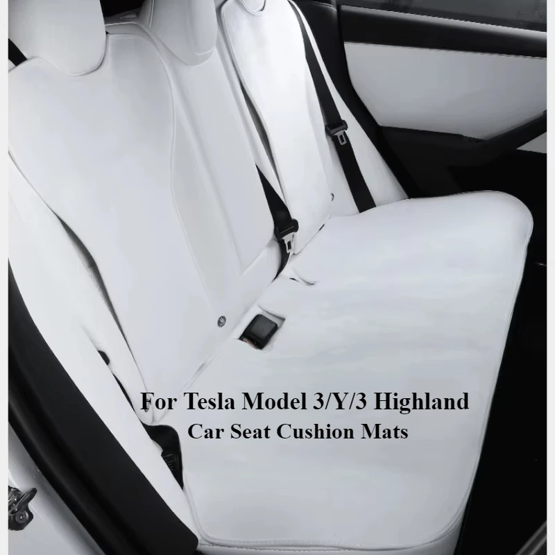 

Коврики для автомобильных сидений для Tesla Model 3/Y/3 Highland 2024, дышащий фланелевой материал, защитные чехлы на заднее сиденье, аксессуары для подушек
