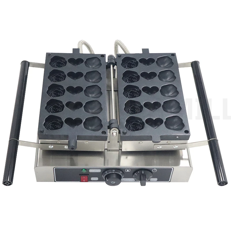 Commercial Electric Waffle Maker Rose Shaped Waffle Machine Mini Love Heart Waffles Making Machine Baking Equipment