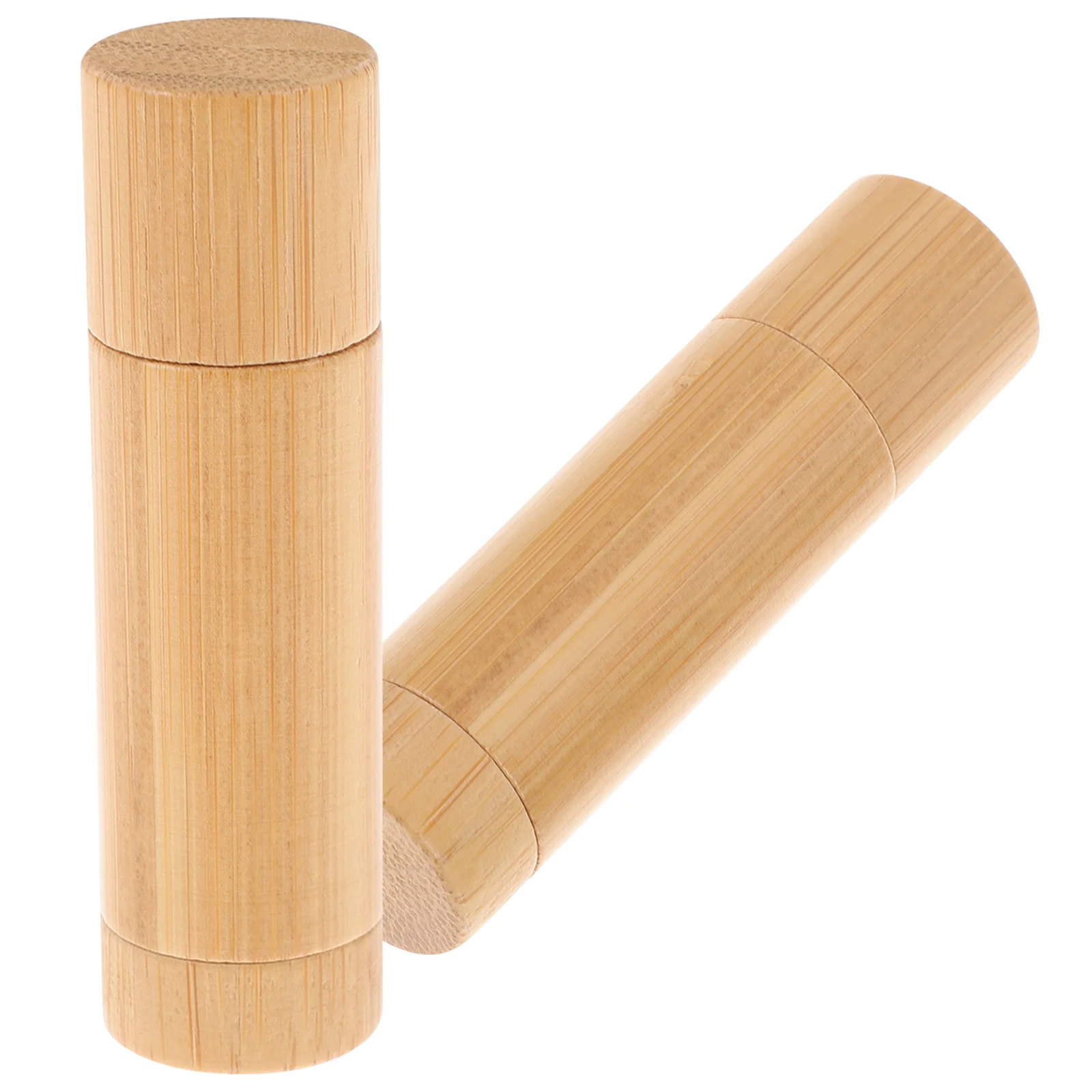 

2Pcs Bamboo Lip Balm Tubes Empty Lipstick Containers Lightweight Portable DIY Lip Gloss Holders for Lipstick Solid Perfume