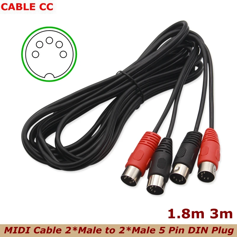 

MIDI DIN 5Pin two to two Dual Male Cable, Large 5P Connecting Cable Din 5Pin Cable TV Surveillance Camera Extension Cable