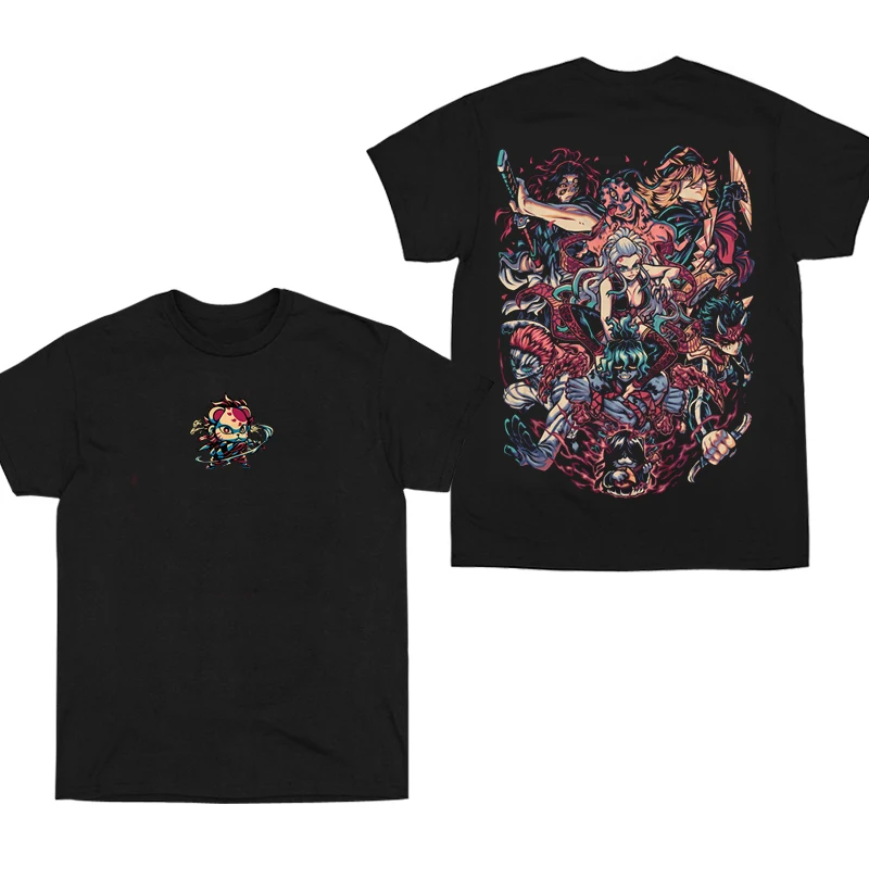 Demon Slayer Men's and Women's Short-sleeved Round-neck Anime Print T-shirts for Summer 2025