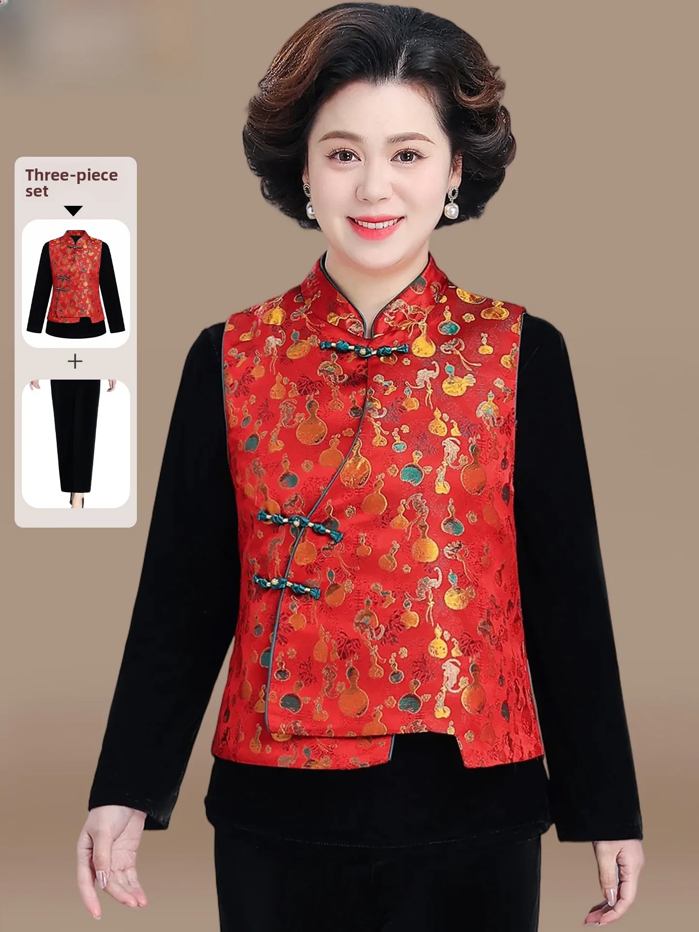 

Ele New Chinese Sle Women's Spring Faion Velvet Set ly Friendly Classy Outerwear Jaet Top Bot Tee-Piece