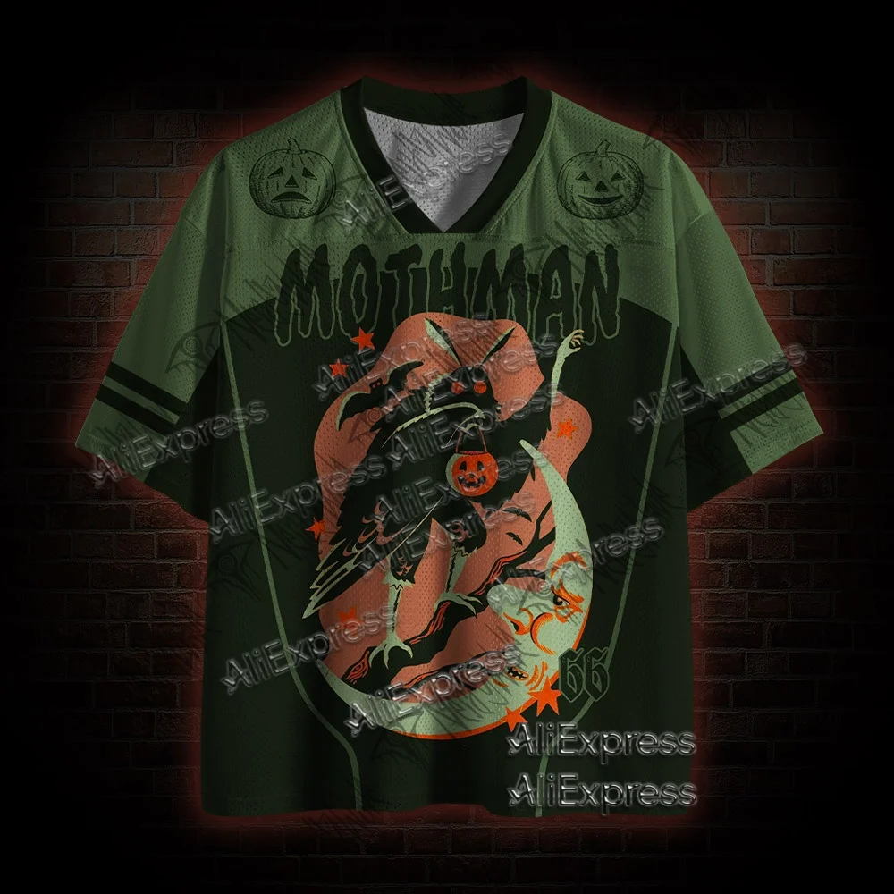 Hot selling street fashion quick drying mesh sportswear, adult and children's V-neck breathable T-shirts, horror movie series