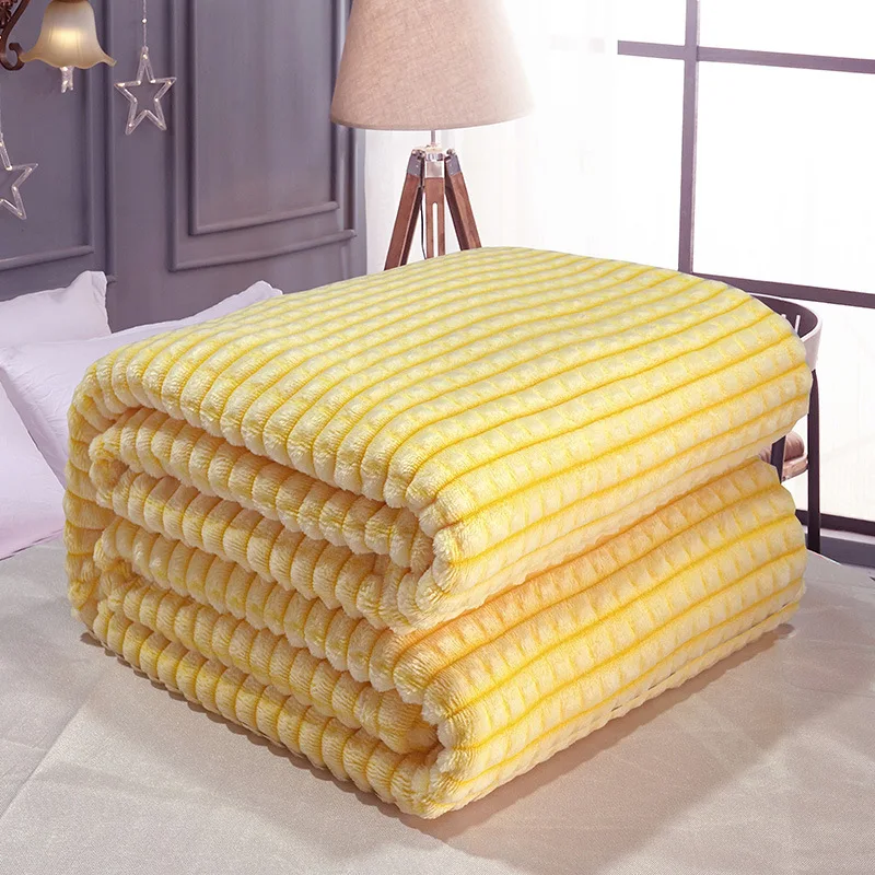 

2025 New Solid Color Blanket Imitation Fur Plaid Flannel Winter Office Nap Blanket Air Conditioner Blankets Sofa Home
