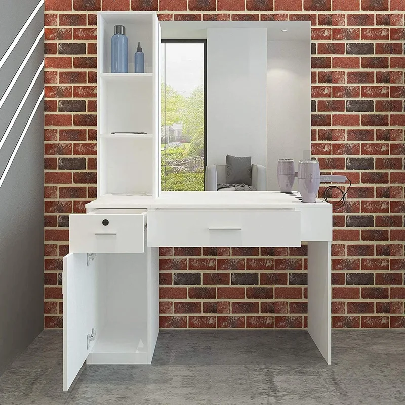 Hair Salon Hair Salon Mirror Table Integrated Table Photo Studio Beauty Makeup Table Barber Table Hair Dryer