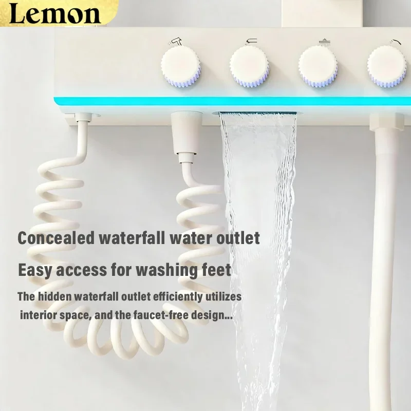 Conjunto de sistema de chuveiro multifuncional para banheiro com interruptor rotativo, água quente e fria pressurizada para uso doméstico e em hotel