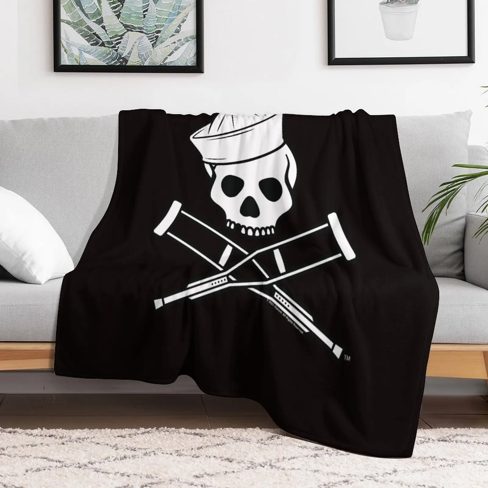 Jackass Sailor Skull And Crutches Logo Throw Blanket Bed Summer Beddings Blankets