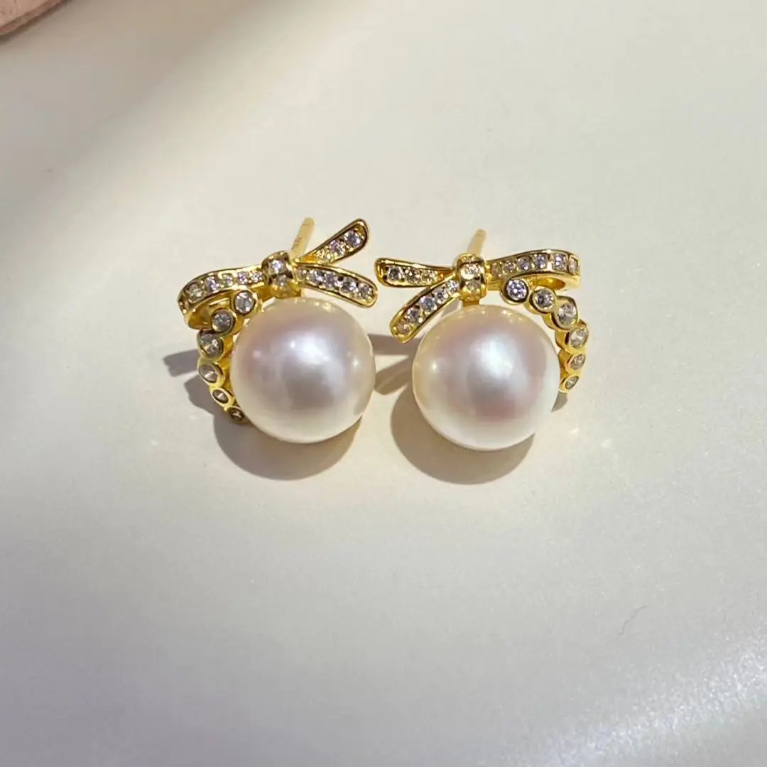 

Оптовая продажа, серьги из стерлингового серебра S925, фурнитура для крепления, базовые монтажные детали, аксессуар для жемчуга 8-9 мм, 5 пар/лот