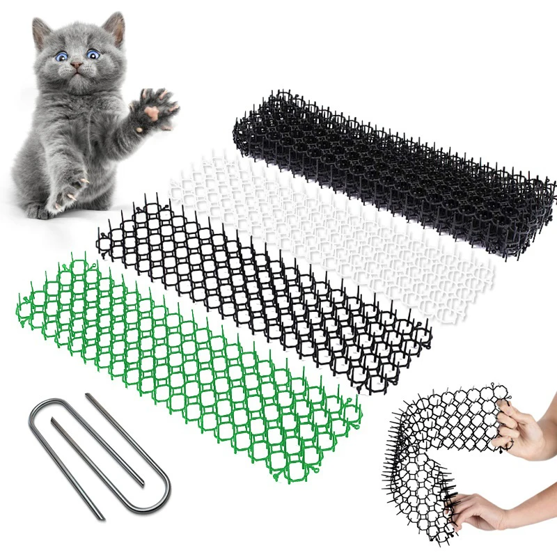 Gardening Cat Scat Mat Repellent Mat Anti-Cat With Prickle Strips Spikes Straps Deterrent Keep Cat Dog Away Digging Pet Supplies