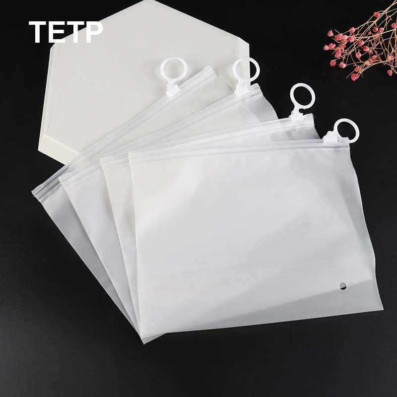 TETP 10Pcs Frosted Zipper Bags With Pull Tab Home Travel Sock Briefs Packaging Storage Organizer Cosmetic Jewelry Display