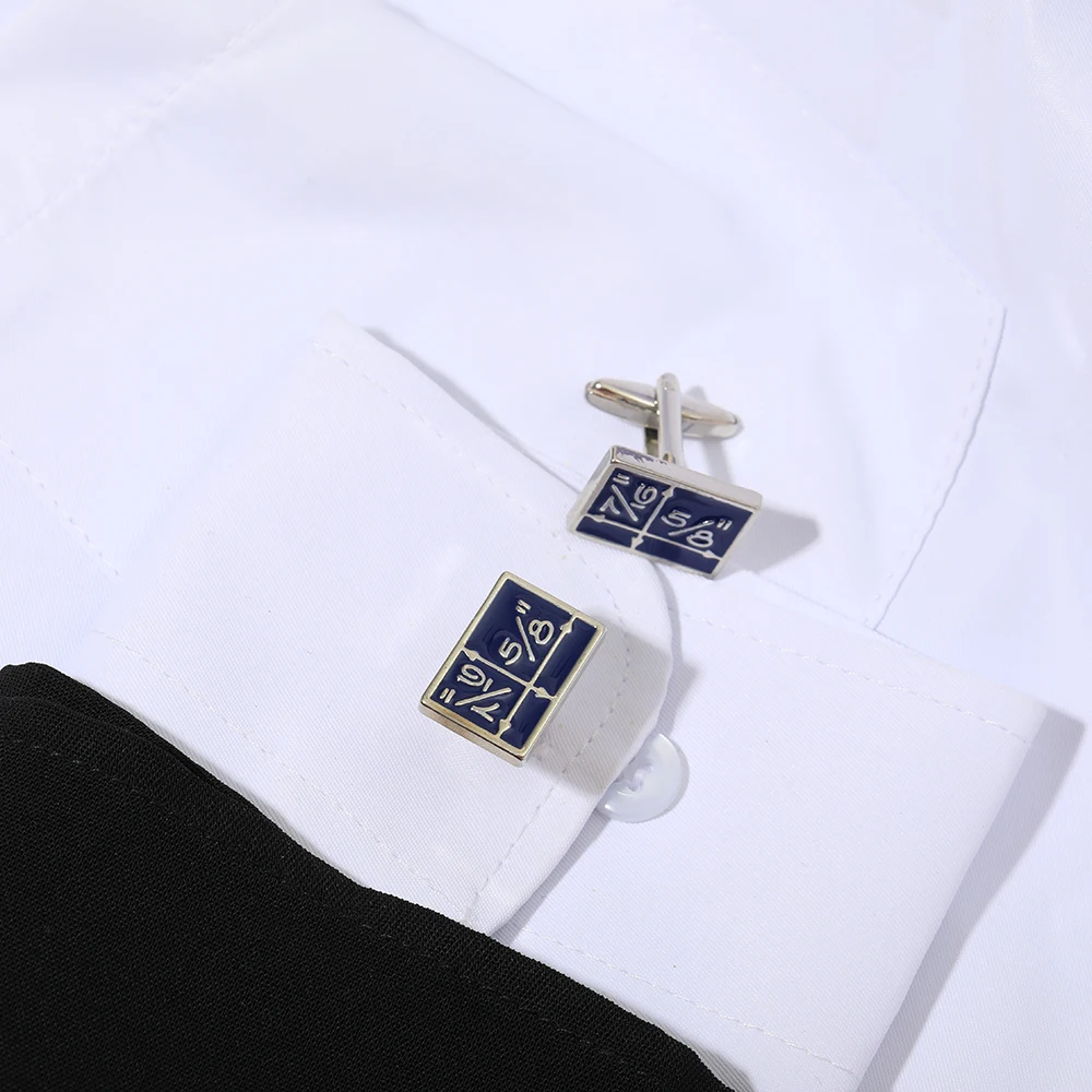 Wholesale Personality Rectangle Math Function Cufflinks Blue Coordinate Oblong Cuff Links For Students Men Shirt Tuxedo Gift