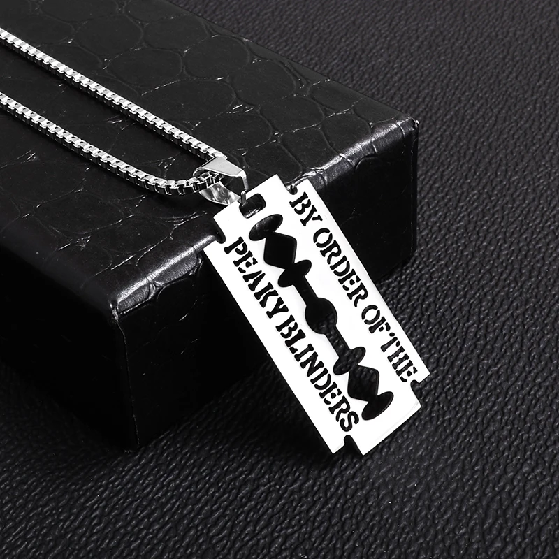 Gangster Password Razor Men Stainless Steel Razor Blade Pendant Necklace Hot Blood Design Fashion Trend Party Wear Jewelry Gift