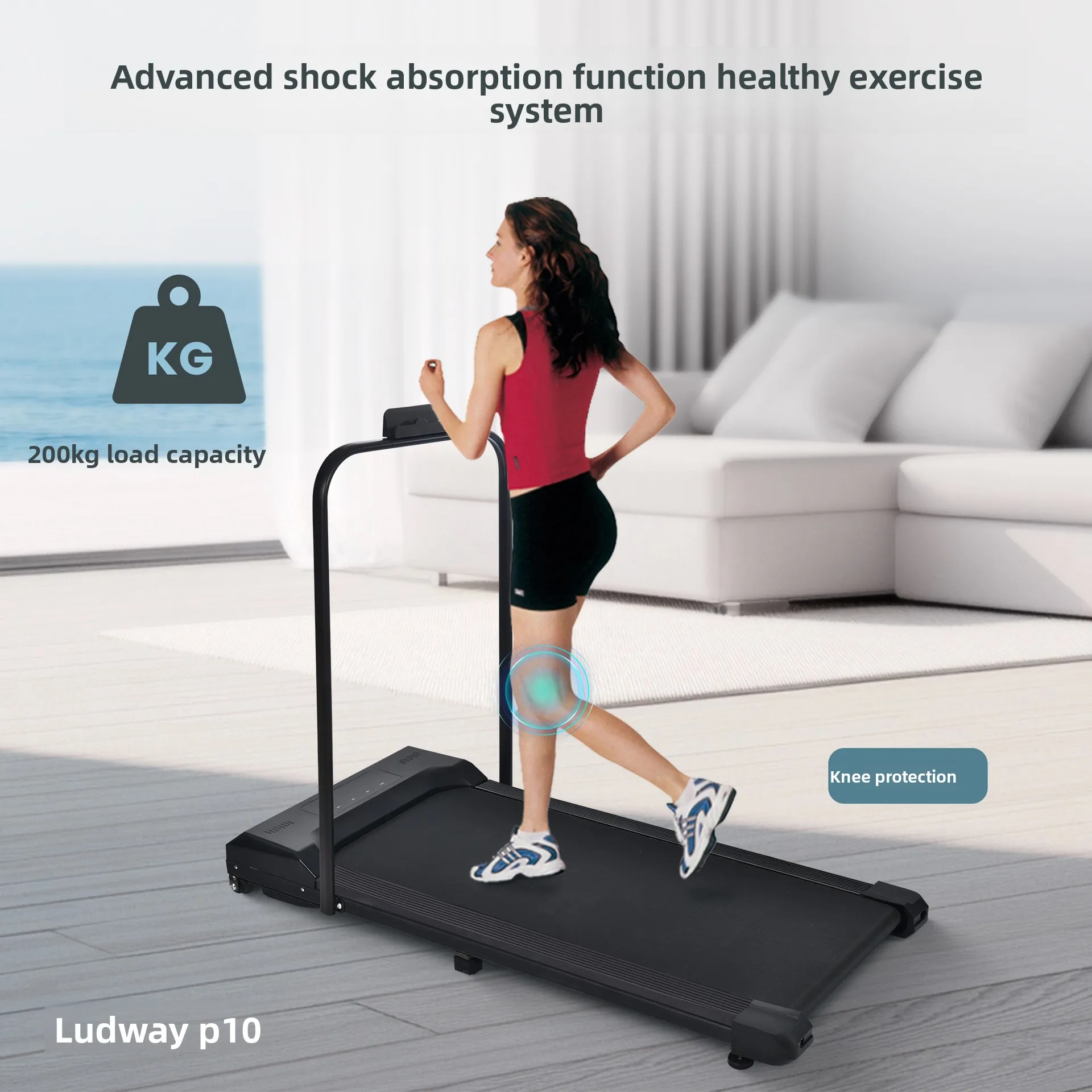 High Speed Foldable Electric Treadmill Portable Walking Pad Running Machine with Adjustable Incline for Home Office Gym Fit